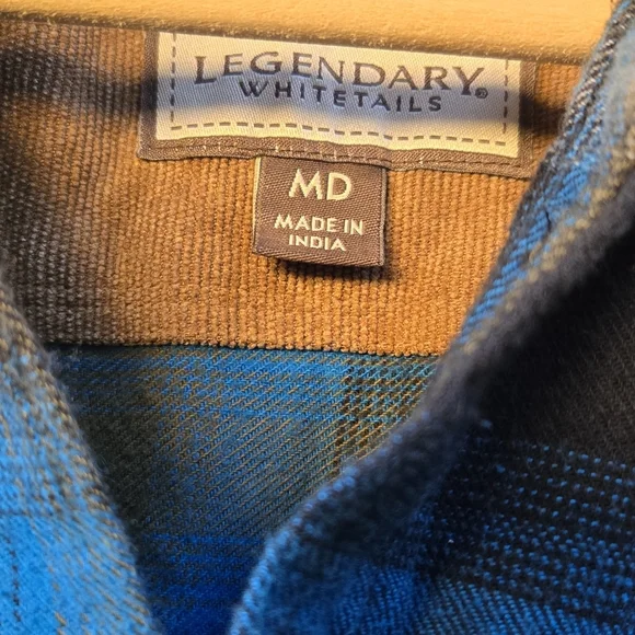 Ledendary Whitetails Mens Blue Flannel Shirt - Picture 5 of 9